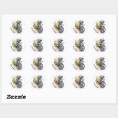 Sticker Rond Enfants Vélo BMX. Racing extrême aventure garçon (Feuille)