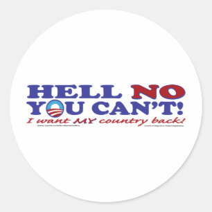 Sticker Rond Enfer-non-avec-le-logo-d-Obama
