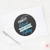 Sticker Rond Enfin Retraité Maintenant À Pêcher Mignonne (Enveloppe)