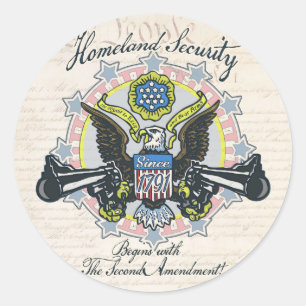 Sticker Rond Engin d'aigle de sécurité intérieure
