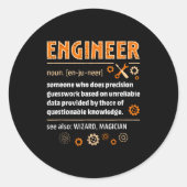 Sticker Rond Engineer Definition Funny Engineering Nerdy Scienc (Devant)