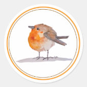 Sticker Rond English Robin Watercolour (Devant)