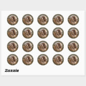 Sticker Rond English Springer Spaniel (Feuille)