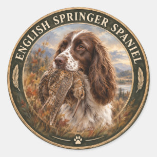 Sticker Rond English Springer Spaniel