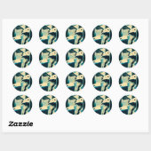STICKER ROND ENIGME BLEUE (Feuille)