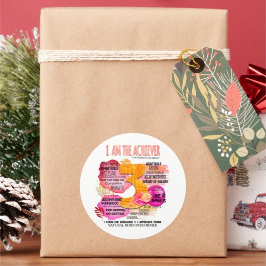 Sticker Rond Enneagram Type 3 - Je Suis L'Acteur (vacances)