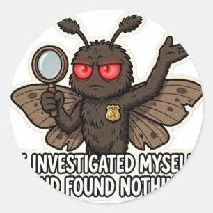Sticker Rond Enquête sur le mème de l'Homme-Moth