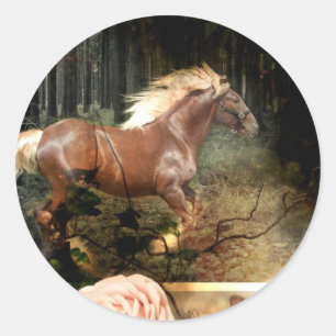 Sticker Rond Enraciné dans l'Amour de Dieu (Stickers Cheval)