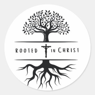 Sticker Rond Enraciné dans le Christ