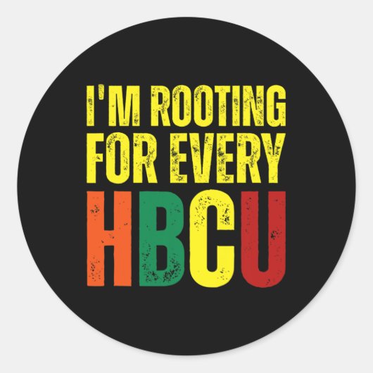 Sticker Rond Enracinement Pour Chaque Hbcu Black History Colleg (Devant)