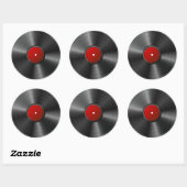 Sticker Rond Enregistrement de vinyle isolé (Feuille)