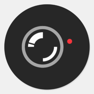 Sticker Rond Enregistrement vidéo secret amusant Cameraman Hall