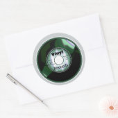 Sticker Rond Enregistrement VINYL 45 tr/min, vert/blanc (Enveloppe)