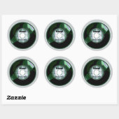Sticker Rond Enregistrement VINYL 45 tr/min, vert/blanc (Feuille)