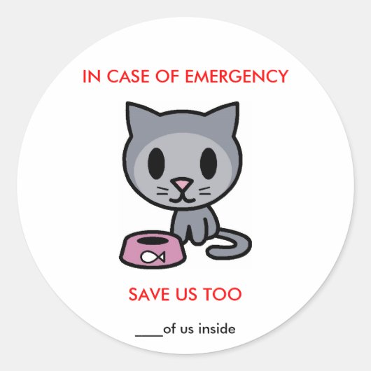 Sticker Rond Enregistrer Cat - Urgence (Devant)