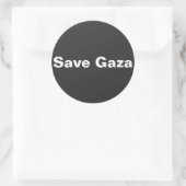Sticker Rond Enregistrer Gaza Texte Simple Soutenir Gaza (Sac)