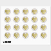 Sticker Rond enregistrer la date amour mariage faux or (Feuille)