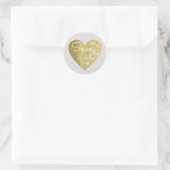 Sticker Rond enregistrer la date amour mariage faux or (Sac)