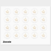 Sticker Rond Enregistrer la date, Ananas Faux Gold (Feuille)