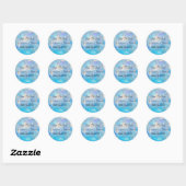 Sticker Rond Enregistrer la date bleue (Feuille)