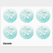 Sticker Rond Enregistrer la date Bulles Turquoises StarfishMari (Feuille)