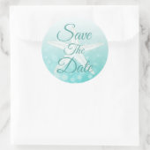Sticker Rond Enregistrer la date Bulles Turquoises StarfishMari (Sac)