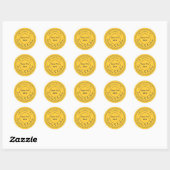 Sticker Rond Enregistrer La Date Chic Script Noms Moderne Maria (Feuille)
