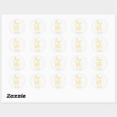 Sticker Rond Enregistrer la date Faux Gold Foil Modern Script F (Feuille)