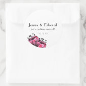 Sticker Rond Enregistrer la date florale (Sac)