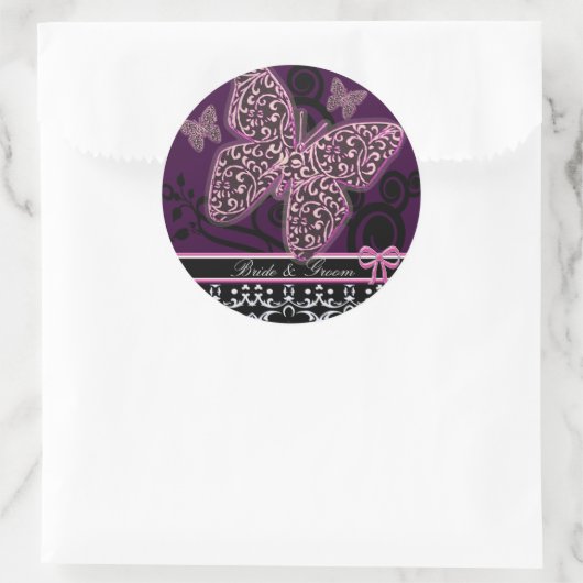 Sticker Rond Enregistrer la date Les papillons tourbillonnent r (Sac)