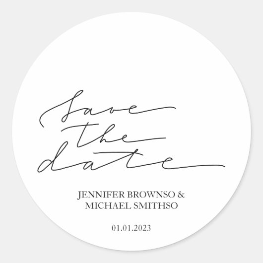 Sticker Rond Enregistrer la date manuscrite (Devant)