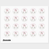 Sticker Rond Enregistrer la date Mariage de toast de Champagne (Feuille)