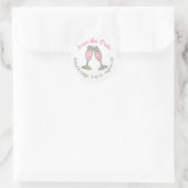Sticker Rond Enregistrer la date Mariage de toast de Champagne (Sac)