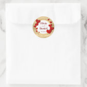 Sticker Rond Enregistrer la date, Mariage personnalisé Coeurs r (Sac)
