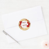Sticker Rond Enregistrer la date, Mariage personnalisé Coeurs r (Enveloppe)