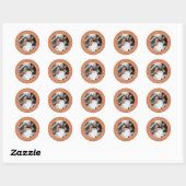 Sticker Rond Enregistrer la date Mariage Photo Orange Envelope  (Feuille)