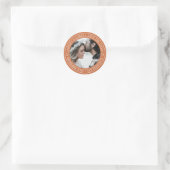Sticker Rond Enregistrer la date Mariage Photo Orange Envelope  (Sac)