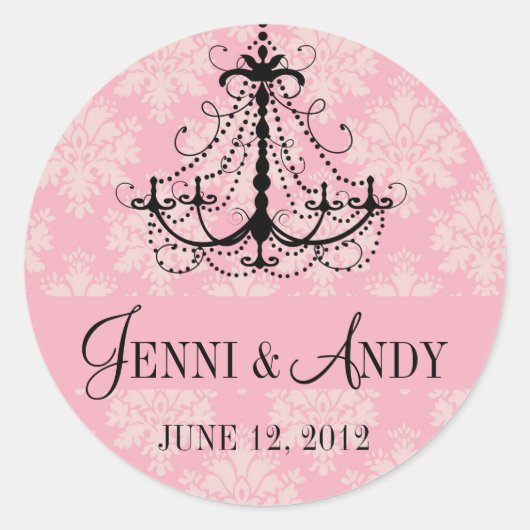 Sticker Rond Enregistrer la date Nom du lustre Mariage Sickers (Devant)