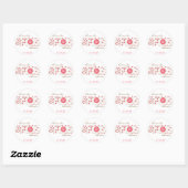 Sticker Rond Enregistrer la date ou l'autocollant Mariage (Feuille)