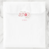 Sticker Rond Enregistrer la date ou l'autocollant Mariage (Sac)