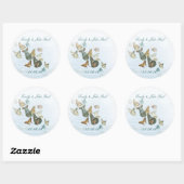 Sticker Rond Enregistrer la date Papillons Turquoise Corail jau (Feuille)