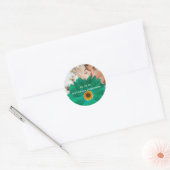 Sticker Rond Enregistrer la date Photo Emerald Gerber Daisy Mar (Enveloppe)
