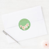 Sticker Rond Enregistrer la date roses couronne verte  (Enveloppe)