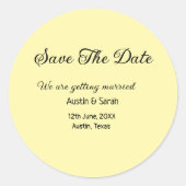 Sticker Rond Enregistrer la date scanne QR site Web mariage tex (Devant)