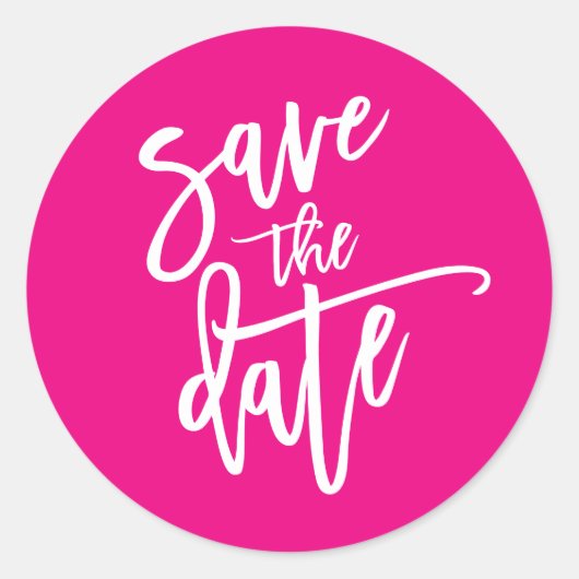 Sticker Rond ENREGISTRER LA DATE script de calligraphie moderne (Devant)