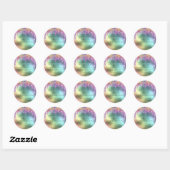 Sticker Rond Enregistrer La Date Unicorn Rainbow Drivers Hologr (Feuille)