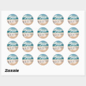 Sticker Rond Enregistrer la photo Date Beach (Feuille)