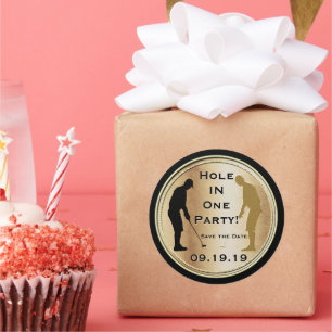 Sticker Rond Enregistrer l'autocollant de golf Date