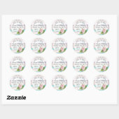 Sticker Rond Enregistrer l'autocollant Mariage date (Feuille)