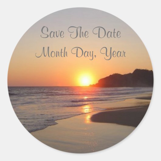 Sticker Rond Enregistrer l'autocollant Personnaliser date (Devant)